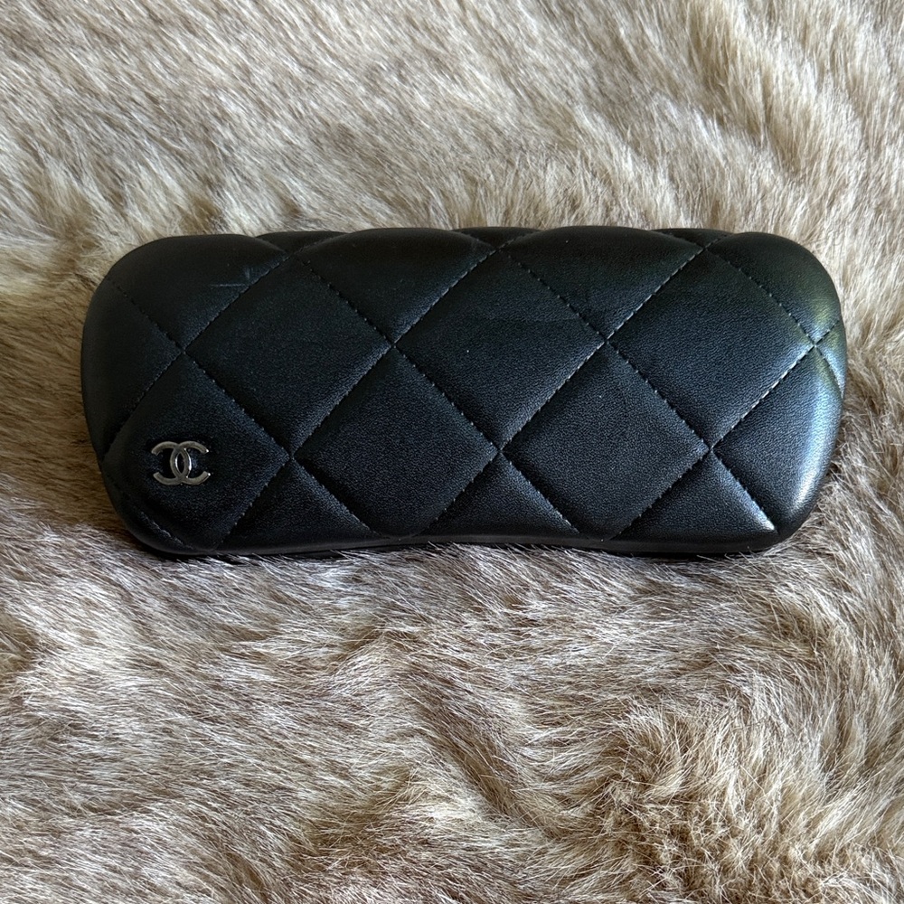 CHANEL Black Quilted Eyewear Case